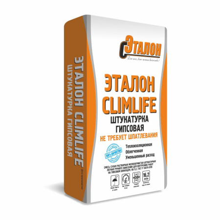 Штукатурка гипсовая Эталон ClimLife серая 30 кг