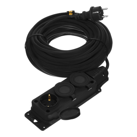 Удлинитель-шнур силовой Top Series, КГТТ, 20м, 3 розетки, 3 x 1,5 мм Denzel цена