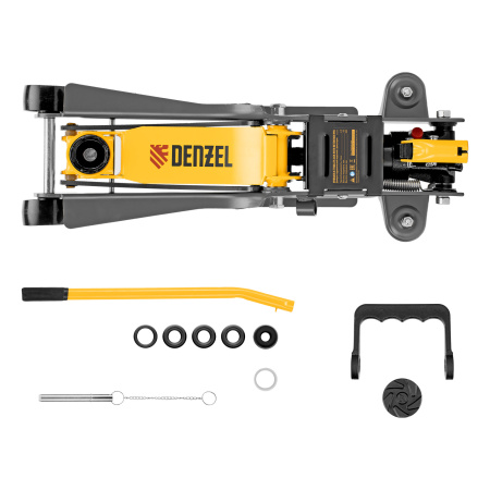 Домкрат гидравлический подкатной с фиксатором, 2,5 т, 85-385 мм Denzel цена