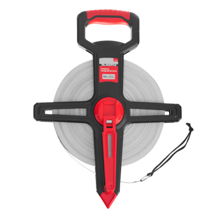 Рулетка геодезическая 100 м х 12,5 мм, открытый корпус, фиберглассовая лента Matrix цена