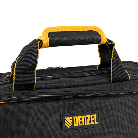 Сумка для инструмента, 400х170х300 мм, 3 отделения, 28 карманов, наплечный ремень Denzel цена