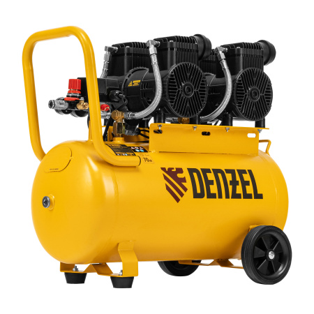 Компрессор безмасл. малошумный DLP -3000/50, 3 кВт, 2х1,5 кВт,50 л, 2850 об/мин,500 л/мин Denzel