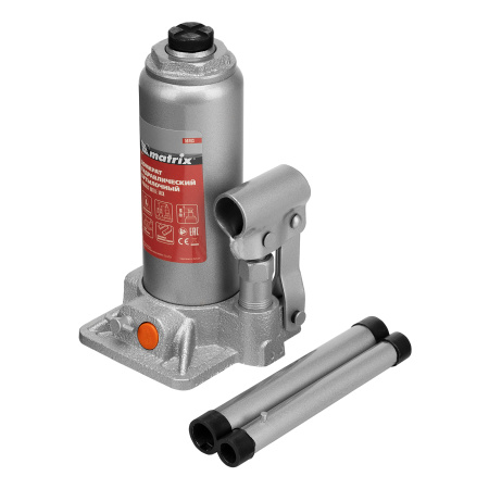 Домкрат гидравлический бутылочный, 4 т, h подъема 194-372 мм Matrix цена