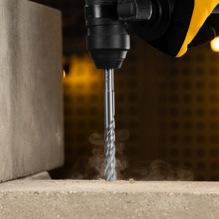 Бур по бетону, цельная крестовая пластина, 12x165 мм, SDS PLUS Denzel