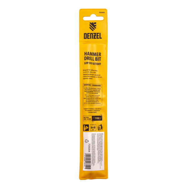 Бур по бетону, двойная спираль, три пылеотводящие кромки, 5 x 160 мм DENZEL