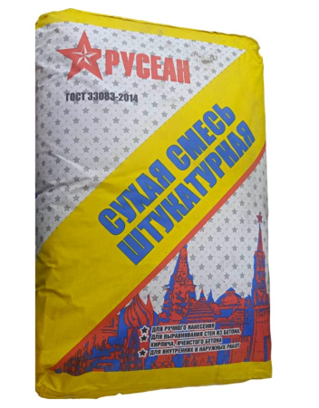 Штукатурная смесь М150 Русеан 40 кг цена за мешок в МосДоброСтрой