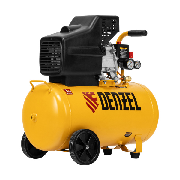 Компрессор воздушный, прямой привод DC1500/50, 1.5 кВт, 50 литров, 220 л/мин Denzel