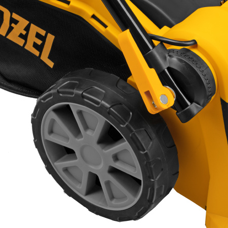 Газонокосилка электрическая GM-1800, 1800 Вт, шир. 38 см, 6 уров., травосб. 40 л. Denzel цена