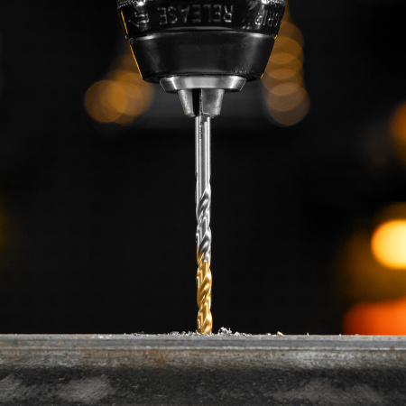 Набор сверл по металлу, 1-10 мм, Р6М5-TiN, Golden Tip, 10 шт Denzel