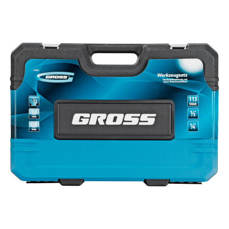 Набор инструментов, 1/4", 1/2", CrV, 120 зубьев, 115 предметов Gross