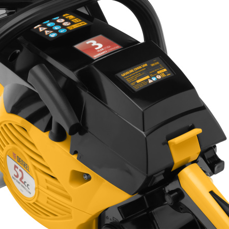 Пила цепная бензиновая DGS-5218, шина 45 см, 52 см3, 3.5 л.с, шаг 0.325, паз 1.5 мм, 72 звена Denzel