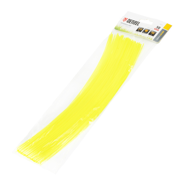 Леска для триммера, круглая нарезанная 2.4 мм х 30 см, 50 шт Flex cord Denzel цена