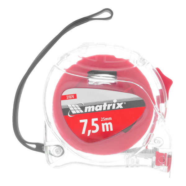 Рулетка Crystal,7,5 м х 25 мм,корпус из поликарбоната Matrix цена