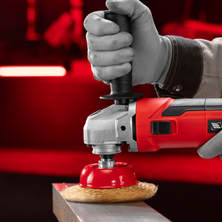 Щетка для УШМ, 100 мм, М14, "чашка", латунированная витая проволока Matrix