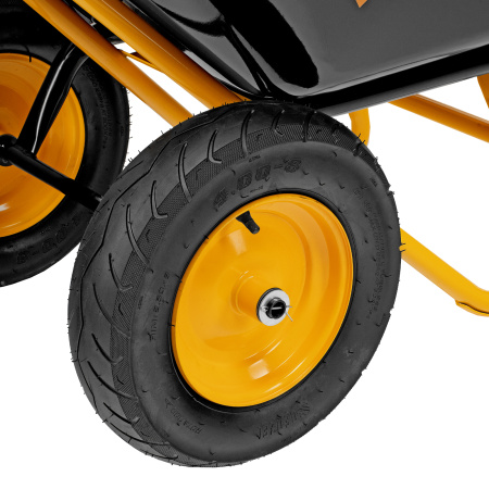 Тачка строительная, усиленная, объем 120 л, 350 кг, двухколесная, колесо 16х4.00-8 Denzel цена