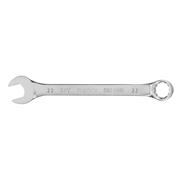 Ключ комбинированный, 22 мм, CrV, полированный хром Matrix