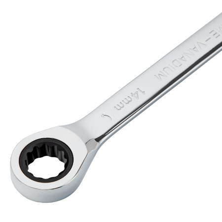 Ключ комбинированный, с трещеткой, 14 мм Denzel