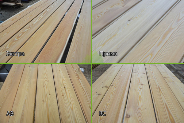 Доска палубная 28х142х3000 мм лиственница сорт Экстра