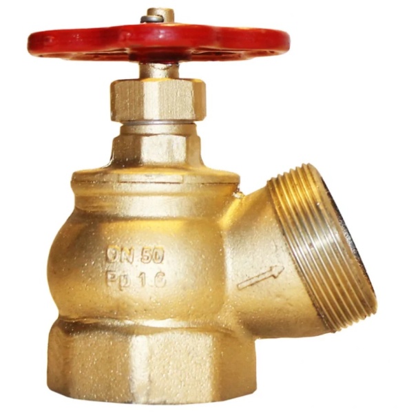 Клапан Ду-50 муфта/цапка латунь угловой 125⁰