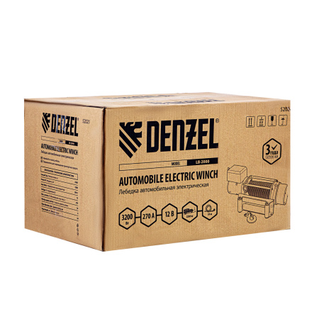 Лебедка автомобильная электрическая LB-2000, 2.2 т, 3.2 кВт, 12 В Denzel цена