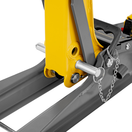 Домкрат гидравлический подкатной с фиксатором, 2,5 т, 85-385 мм Denzel цена