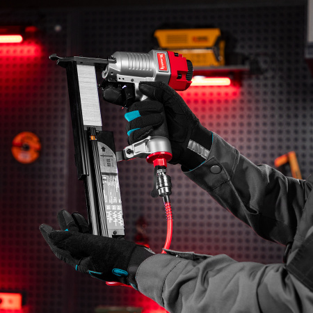 Нейлер-степлер пневматический 3 в 1, с регулировкой глубины забивания, гвозди 18GA, гвозди 16GA, скобы 18 GA Matrix цена