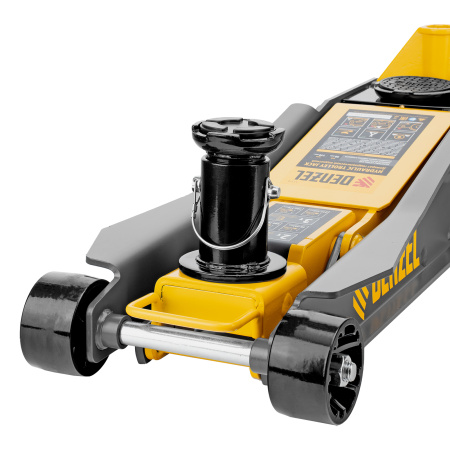Домкрат гидравлический подкатной, 2/3 т, 98-770 мм, быстрый подъем, низ. подхват, проф, SUV Denzel цена