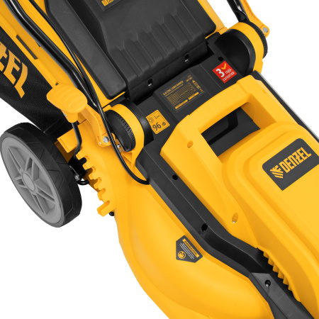 Газонокосилка электрическая GMC-1800, шир. 38см, 1800 Вт, 6 уров., травосб. 35 л Denzel цена