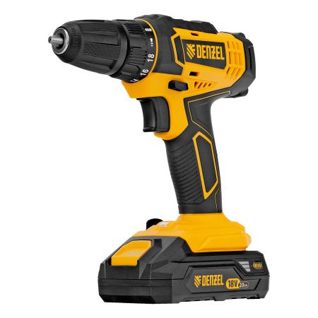 Дрель-шуруповерт аккумуляторная CDL-18-02BM, Li-Ion, 18 В, 2 аккумулятор Denzel