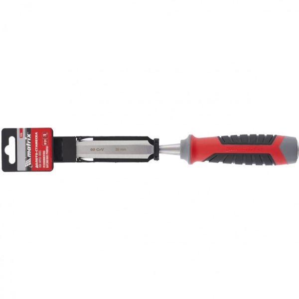 Долото-стамеска, 20 мм, 60 CrV, трехкомпонентная обрезиненная рукоятка Matrix цена