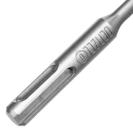 Бур по бетону, цельная крестовая пластина, 6x265 мм, SDS PLUS Denzel