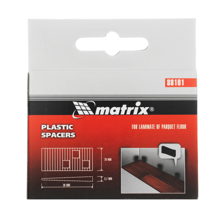 Клинья пластиковые распорные для корректировки при укладке напольных покрытий, 20 шт Matrix цена