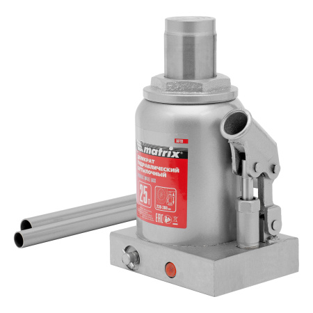 Домкрат гидравлический бутылочный, 25 т, высота подъема 230-360 мм Matrix цена