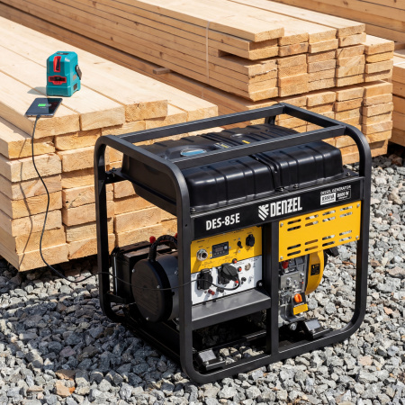 Генератор дизельный DES-85E, 8,5 кВт, 230 В, 16 л, электростартер Denzel