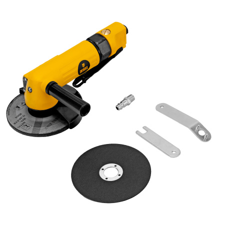 Пневматическая углошлифовальная машина AG125, 11000 об/мин, 125 мм, 186 л/мин Denzel цена