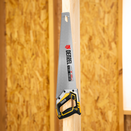 Ножовка по дереву, 450 мм, 11 TPI, зуб 3D, металлопластиковая рукоятка Denzel цена