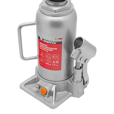 Домкрат гидравлический бутылочный, 12 т, h подъема 230-465 мм Matrix цена