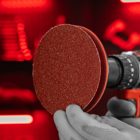 Круг абразивный на ворсовой подложке под "липучку", P 40, 115 мм, 10 шт Matrix