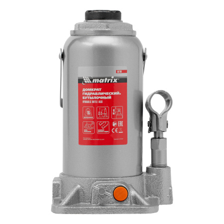 Домкрат гидравлический бутылочный, 16 т, h подъема 230-460 мм Matrix цена