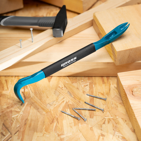 Лом-гвоздодер, обрезиненная рукоятка, 300 x 22 x 14мм Gross цена