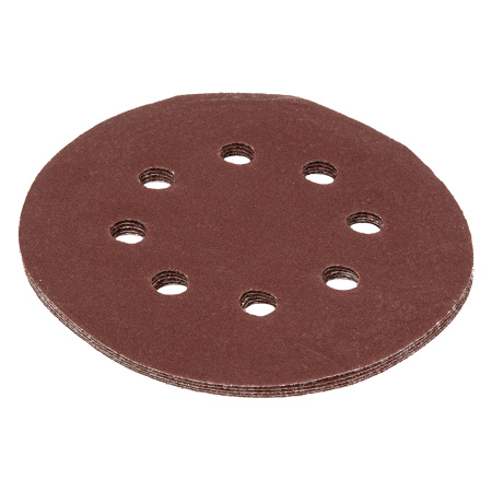 Круг абразивный на ворсовой подложке под "липучку", перфорированный, P 220, 125 мм, 5 шт Matrix