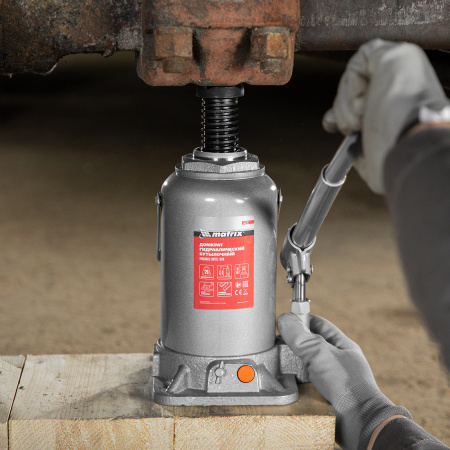 Домкрат гидравлический бутылочный, 20 т, h подъема 244-449 мм Matrix цена