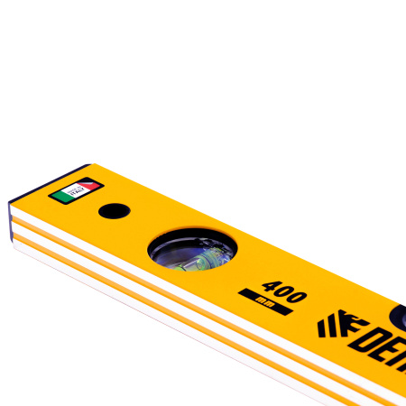 Уровень алюминиевый, 400 мм, фрезерованный, 3 глазка Denzel цена