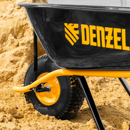 Тачка строительная, усиленная, объем 130 л, 230 кг, колесо 15х6.00-6 Denzel цена