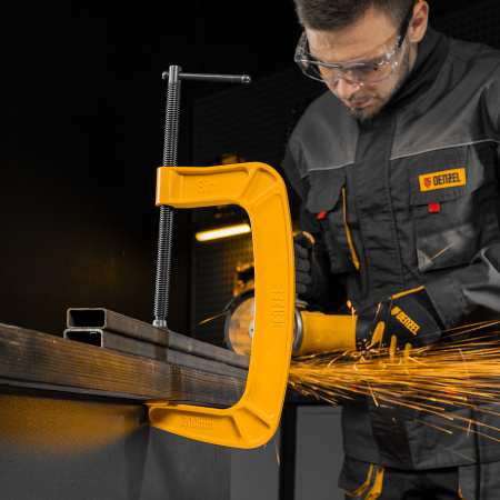 Струбцина G-образная, усиленная, 200 мм Denzel цена