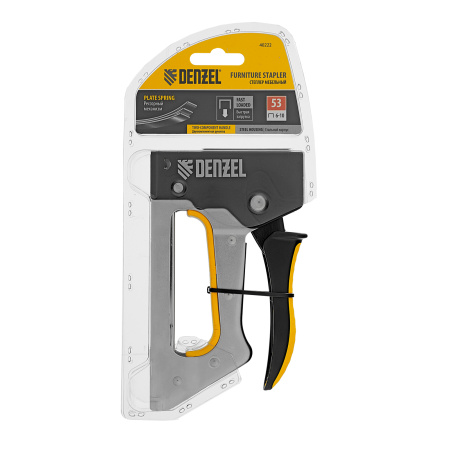 Степлер металлический, скобы в комплекте, 2К рукоятка, тип 53, 6-10 мм Denzel цена