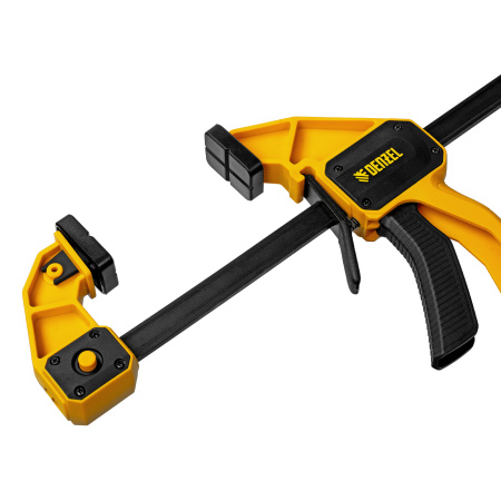 Струбцина F-образная, быстрозажимная, 600 х 80 мм, усиленный нейлоновый корпус Denzel цена