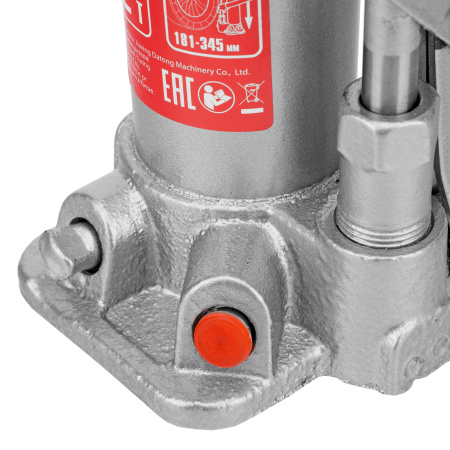 Домкрат гидравлический бутылочный, 2 т, высота подъема 181-345 мм Matrix цена