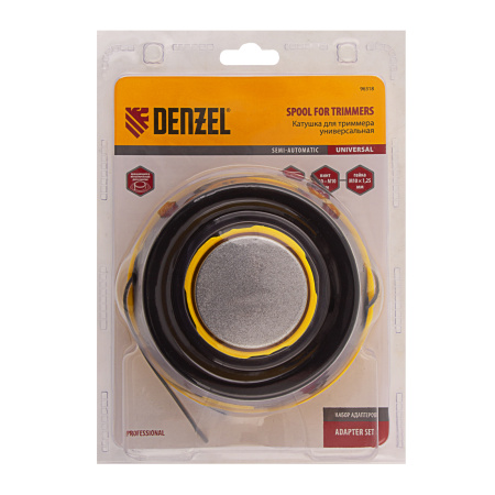 Катушка триммерная полуавтоматическая, легкая заправка лески, гайка M10x1.25, винт M10-M10, подшипник Denzel цена
