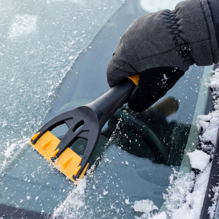 Скребок для удаления льда, мягкая рукоятка Denzel цена